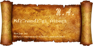 Ménasági Albert névjegykártya